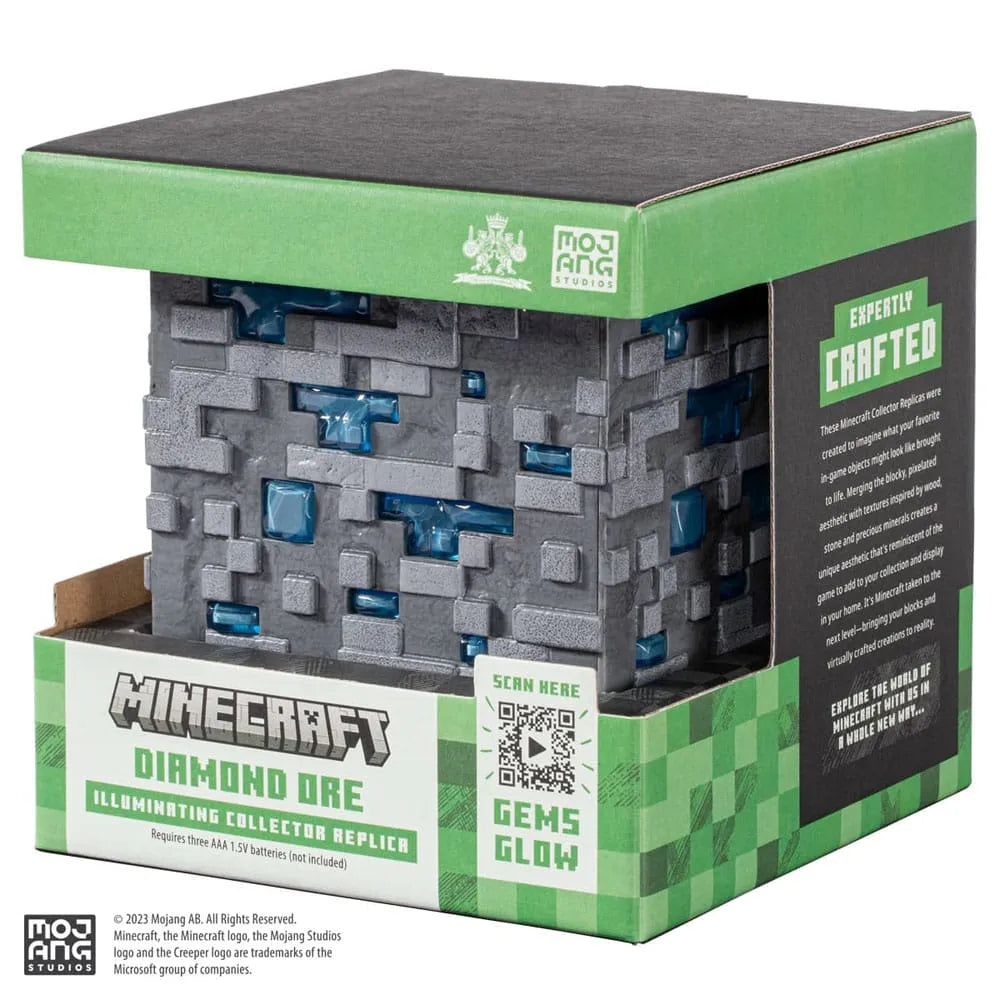 Minecraft Replik Illuminating Diamond Ore Cube 10 cm - Smalltinytoystore