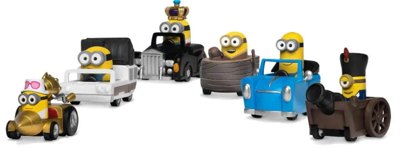 Minions Zoom Hero Rückzug-Fahrzeuge mit Figuren Display (12) - Smalltinytoystore