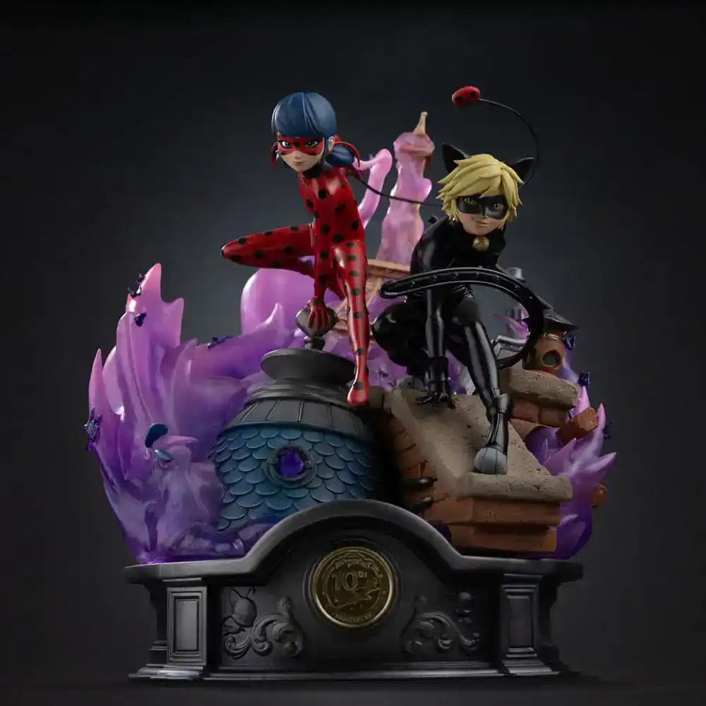 Miraculous Deluxe Art Scale Statue 1/10 Lady Bug and Cat Noir Signed Edition 23 cm