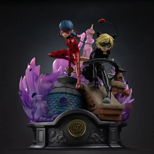 Miraculous Deluxe Art Scale Statue 1/10 Lady Bug and Cat Noir Signed Edition 23 cm