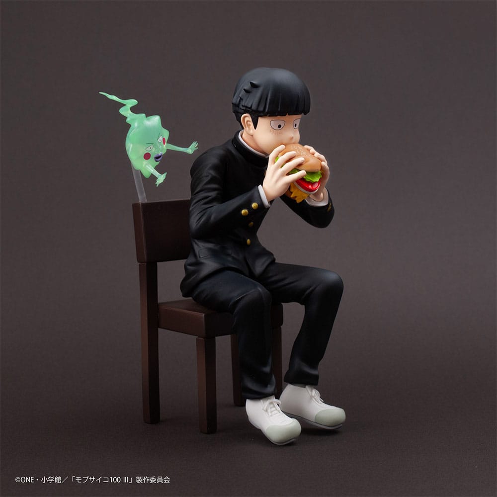 Mob Psycho 100 III x Bunbougu Cafe 2022 PVC Statue Shigeo Kageyama & Ekubo 13 cm - Smalltinytoystore