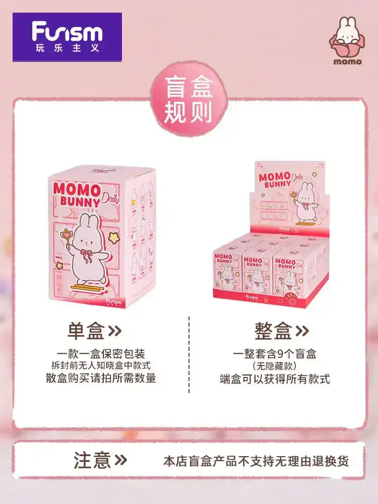 Momo Bunny Daily Series Minifiguren 10 cm Display (9) - Smalltinytoystore