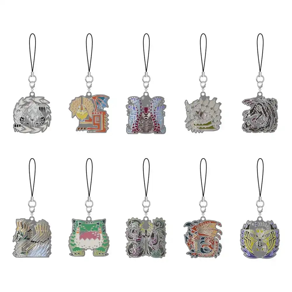 Monster Hunter Wilds Metall Schlüsselanhänger Monster Icon 5 cm Sortiment (10) - Smalltinytoystore