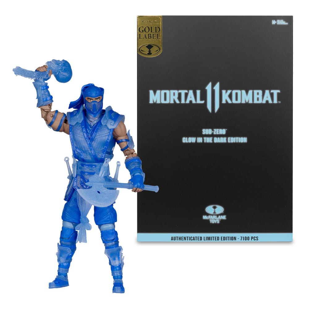 Mortal Kombat Actionfigur Glow in the Dark Edition Sub-Zero (Gold Label) 18 cm - Smalltinytoystore