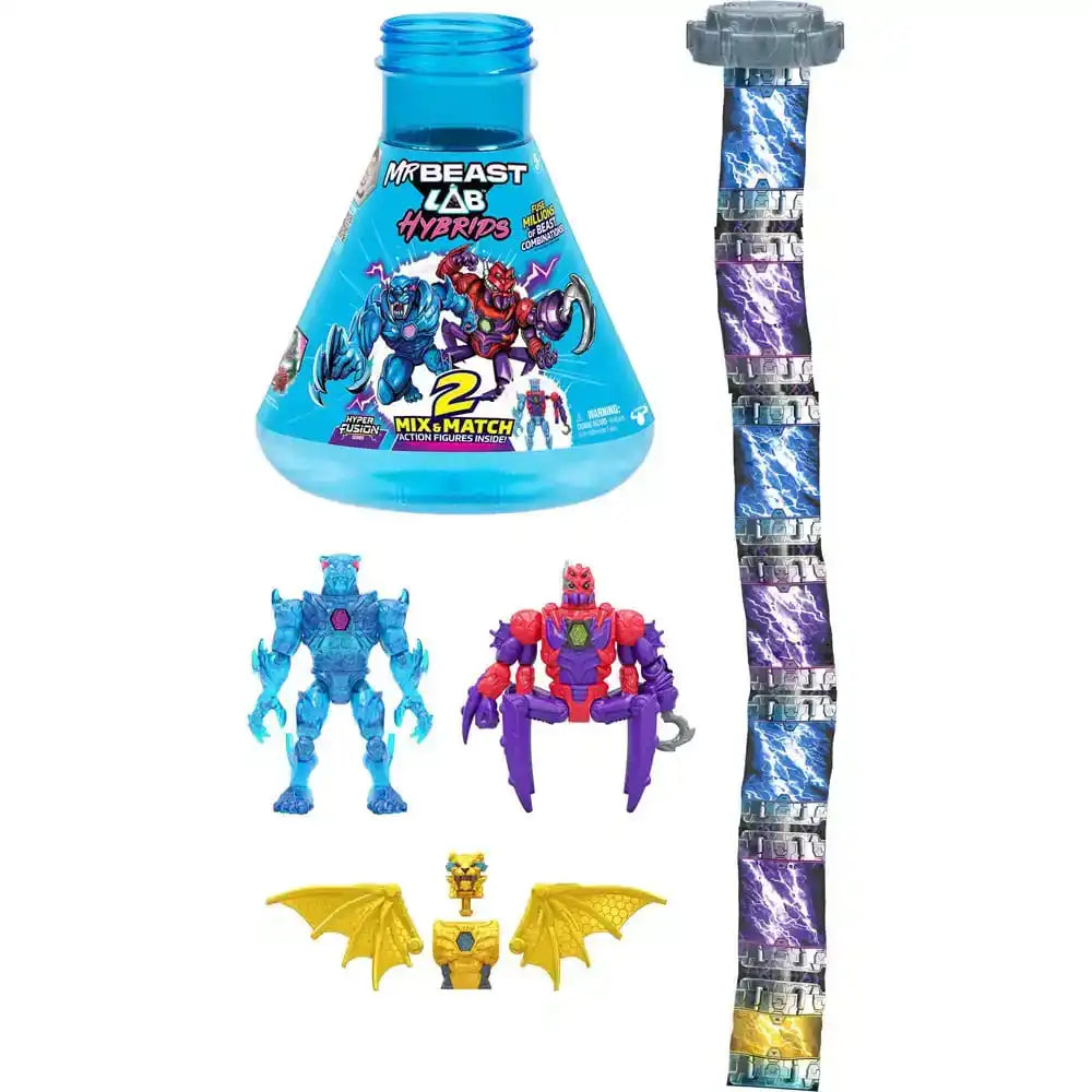 Mr. Beast Lab Hybrids Series 2 Minifiguren 2er-Pack Spider vs Energy Panther 11 cm