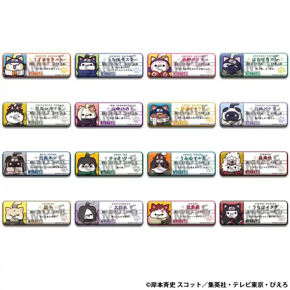 Naruto Mega Cat Project Nyaruto! Metall Ansteck-Buttons Name 5 cm Sortiment (16)