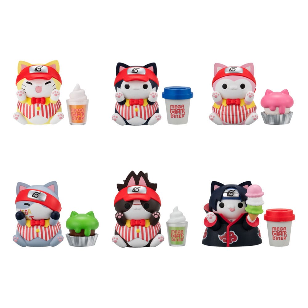 Naruto Shippuden Mega Cat Project Nyaruto! Sammelfiguren Mega Cat Diner 3 cm Sortiment (6) - Smalltinytoystore
