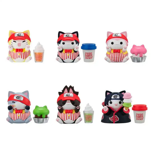 Naruto Shippuden Mega Cat Project Nyaruto! Sammelfiguren Mega Cat Diner 3 cm Sortiment (6) - Smalltinytoystore