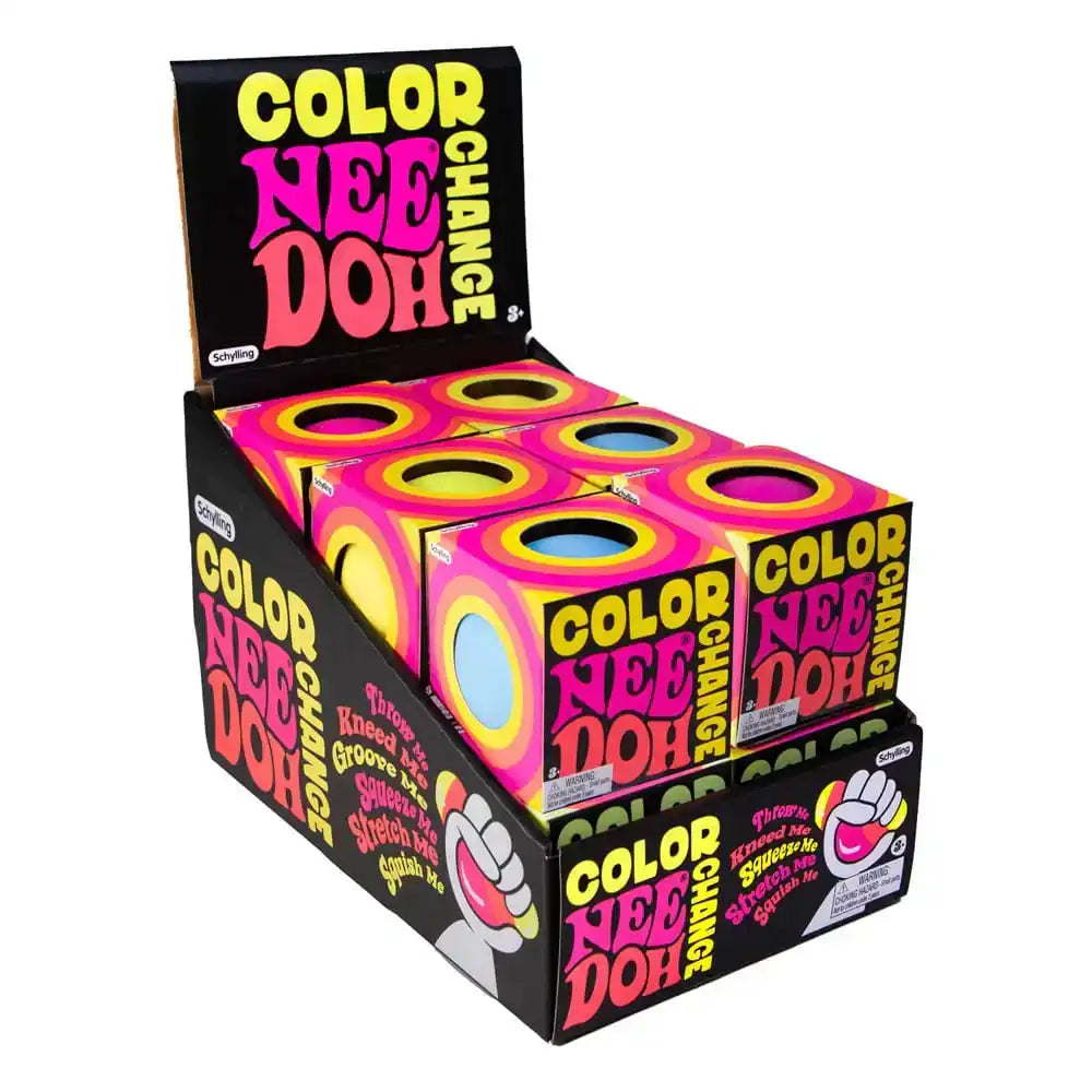 NeeDoh Anti-Stress-Bälle 6 cm Color Changing NeeDoohs Display (12) - Smalltinytoystore
