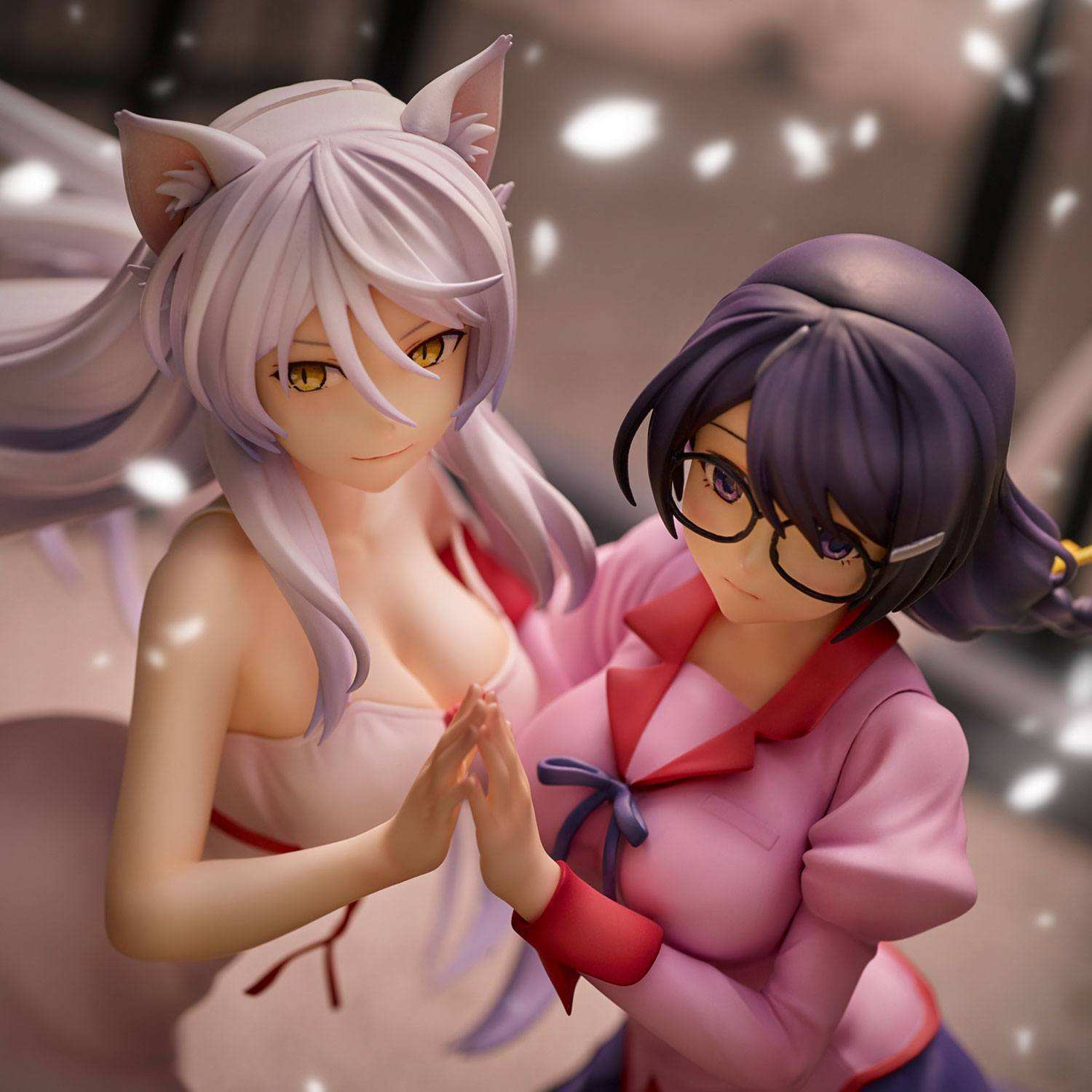 Nekomonogatari Monogatari Series PVC Statuen Tsubasa Hanekawa Set (re-run) 19 cm - Smalltinytoystore