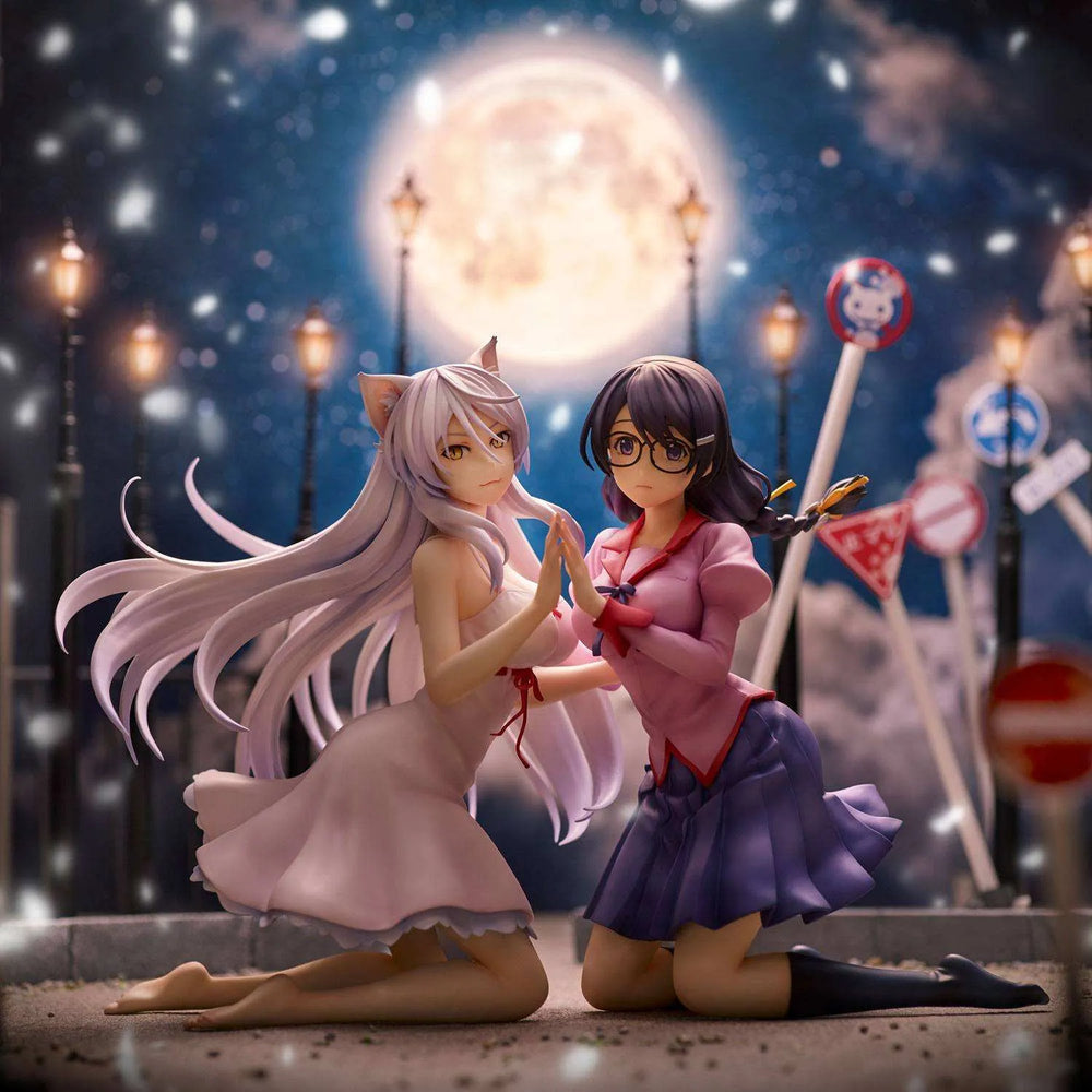 Nekomonogatari Monogatari Series PVC Statuen Tsubasa Hanekawa Set (re-run) 19 cm - Smalltinytoystore