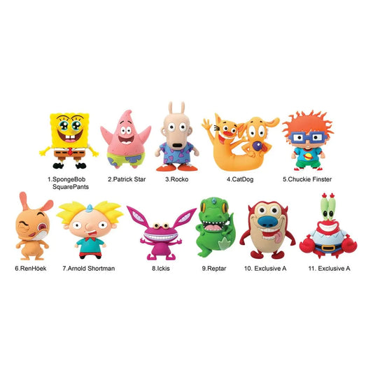 Nickelodeon Classics 3D PVC-Taschenanhänger Series 1 Display (24) - Smalltinytoystore