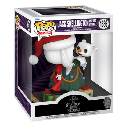 Nightmare before Christmas 30th POP! Deluxe Vinyl Figur Jack & Zero w/Tree 9 cm - Smalltinytoystore