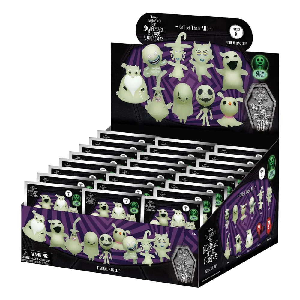 Nightmare Before Christmas 3D PVC-Taschenanhänger Glow in the Dark Serie 8 Display (24) - Smalltinytoystore
