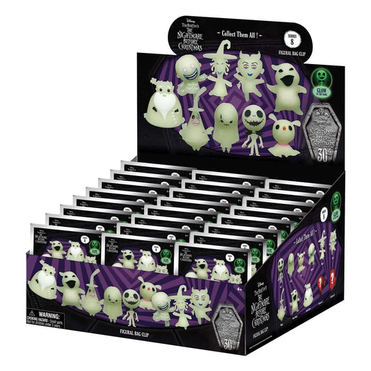 Nightmare Before Christmas 3D PVC-Taschenanhänger Glow in the Dark Serie 8 Display (24) - Smalltinytoystore