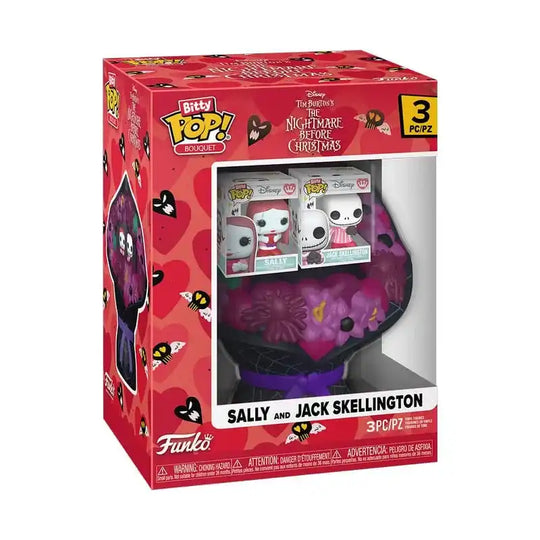 Nightmare Before Christmas Bitty POP! Bouquet Vinyl Figuren Sally & Jack Skellington (Valentine) 4 cm