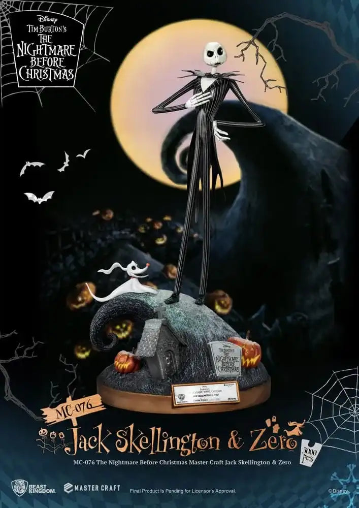 Nightmare before Christmas Master Craft Statue Jack Skellington & Zero 39 cm - Smalltinytoystore