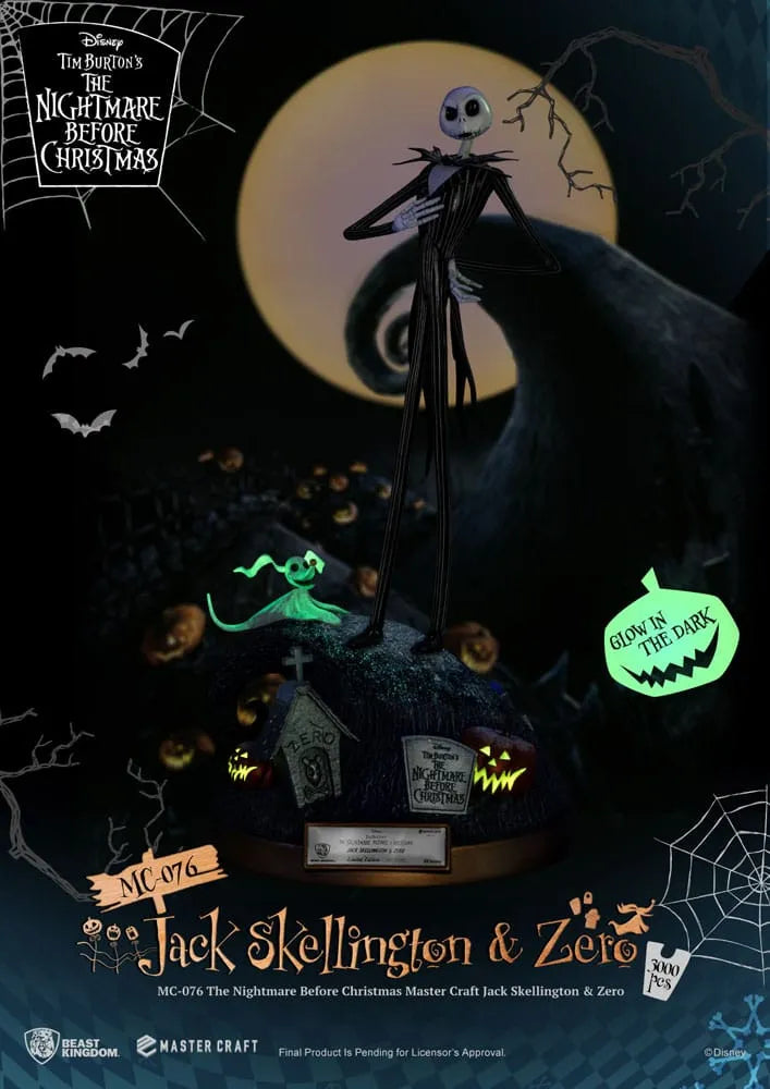 Nightmare before Christmas Master Craft Statue Jack Skellington & Zero 39 cm - Smalltinytoystore