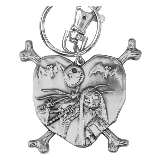 Nightmare before Christmas Metall-Schlüsselanhänger Jack and Sally in Heart - Smalltinytoystore