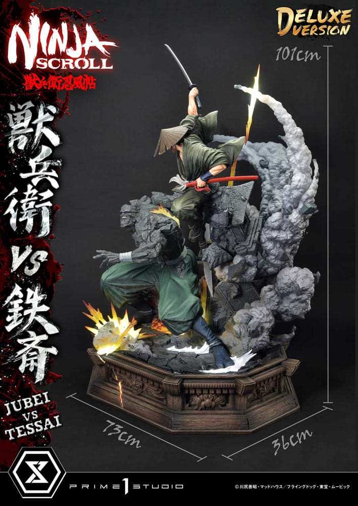 Ninja Scroll Ultimate Premium Masterline Series Statue 1/4 Jubei Versus Tessai Deluxe Version 101 cm - Smalltinytoystore