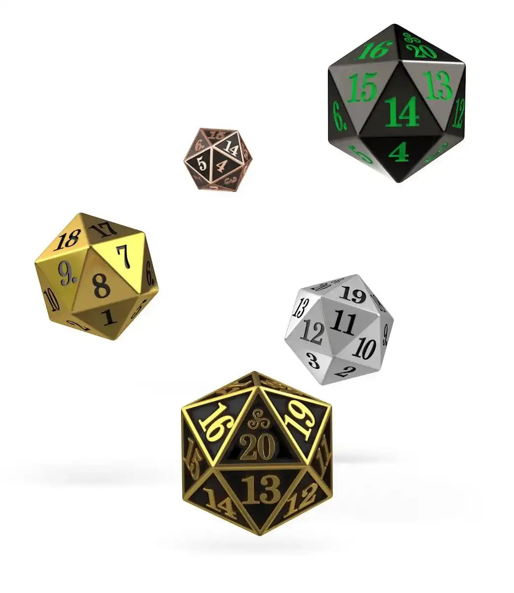 Oakie Doakie Dice W20 Spindown-Würfel Set Metal (5) - Smalltinytoystore