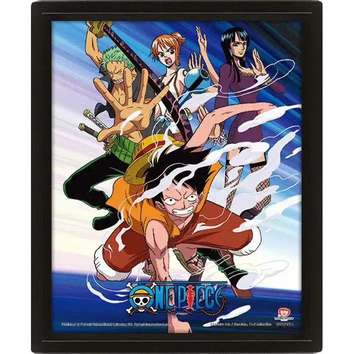 One Piece 3D-Effekt Poster Straw Hat Pirates Assault 26 x 20 cm - Smalltinytoystore