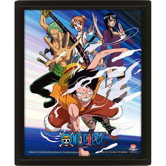One Piece 3D-Effekt Poster Straw Hat Pirates Assault 26 x 20 cm - Smalltinytoystore