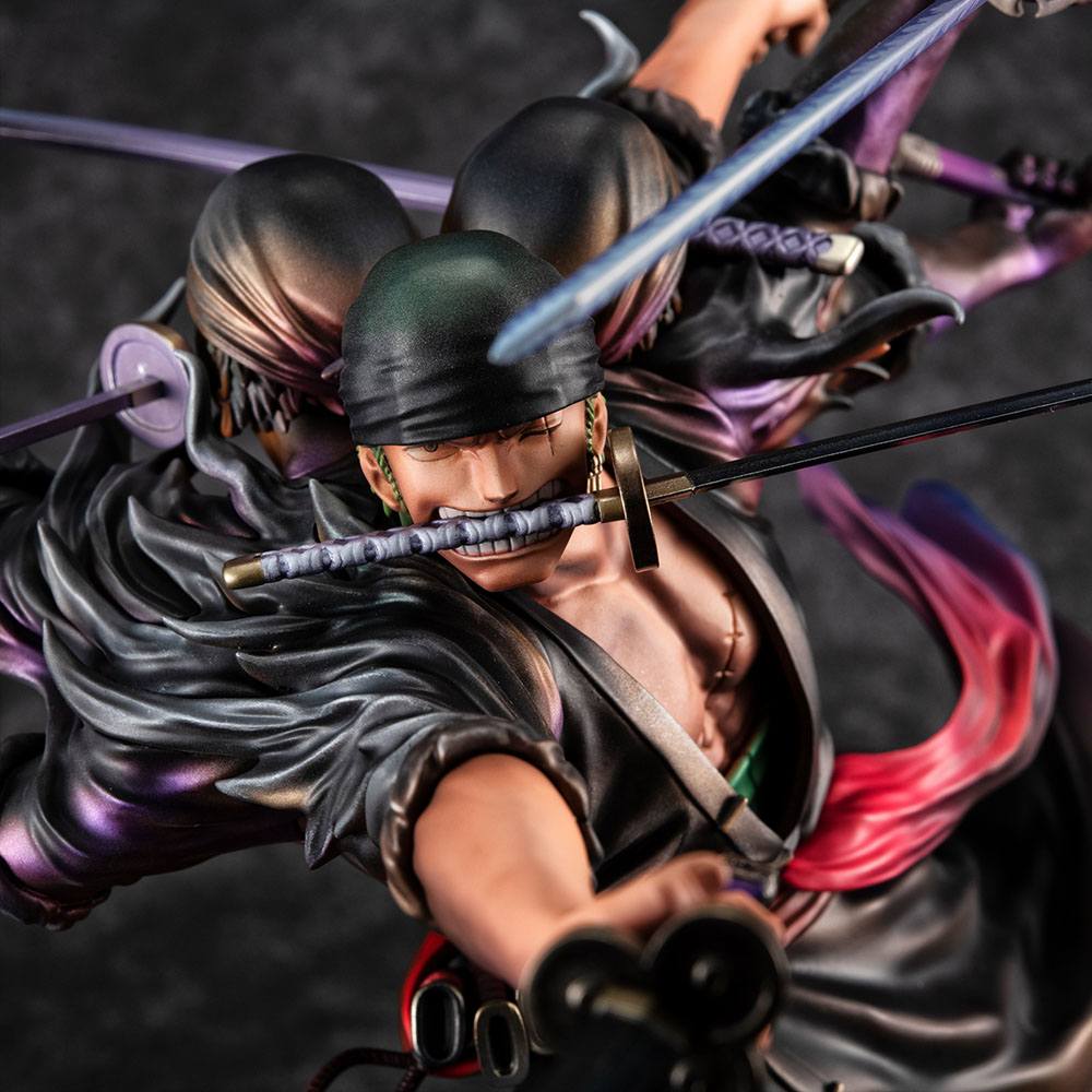 One Piece Excellent Model P.O.P PVC Statue SA-Maximum Roronoa Zoro Ver. Demon Spirit Kyuutouryuu Asura 17 cm - Smalltinytoystore