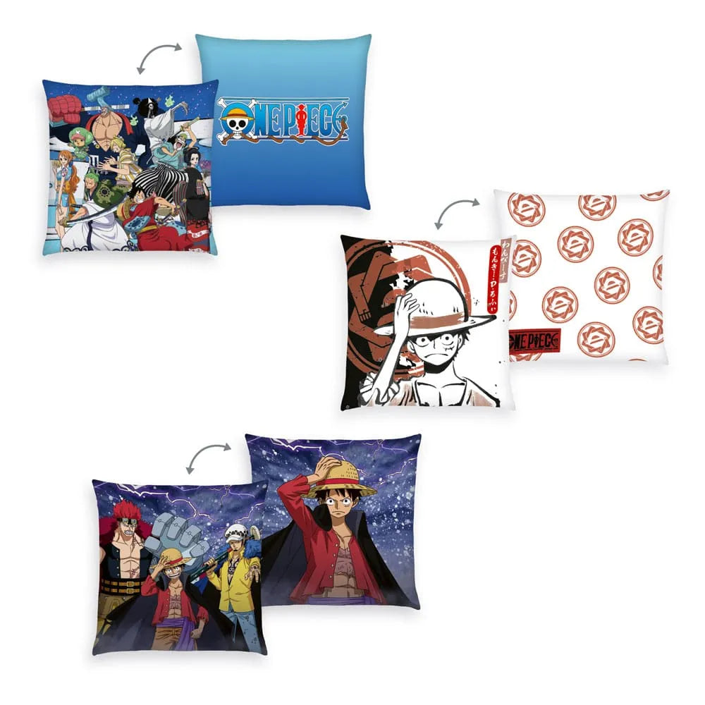 One Piece Kissen 3er-Pack Monkey D. Luffy 40 x 40 cm - Smalltinytoystore