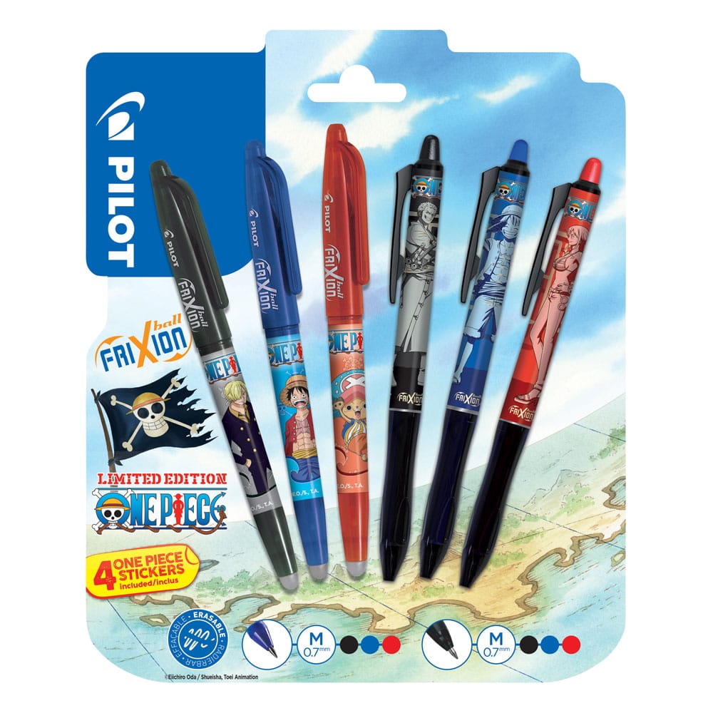One Piece Tintenroller 6er-Pack FriXion Ball & Ball+ Limited Sticker Edition LE 0.7 - Smalltinytoystore