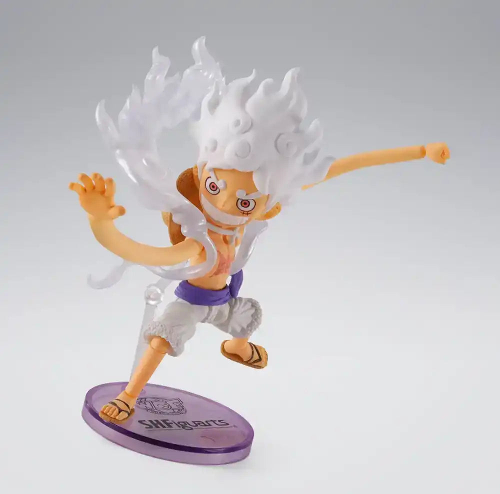 One Piece World Collactable Figures x S.H. Figuarts Actionfigur Monkey D. Ruffy Gear 5 8 cm - Smalltinytoystore