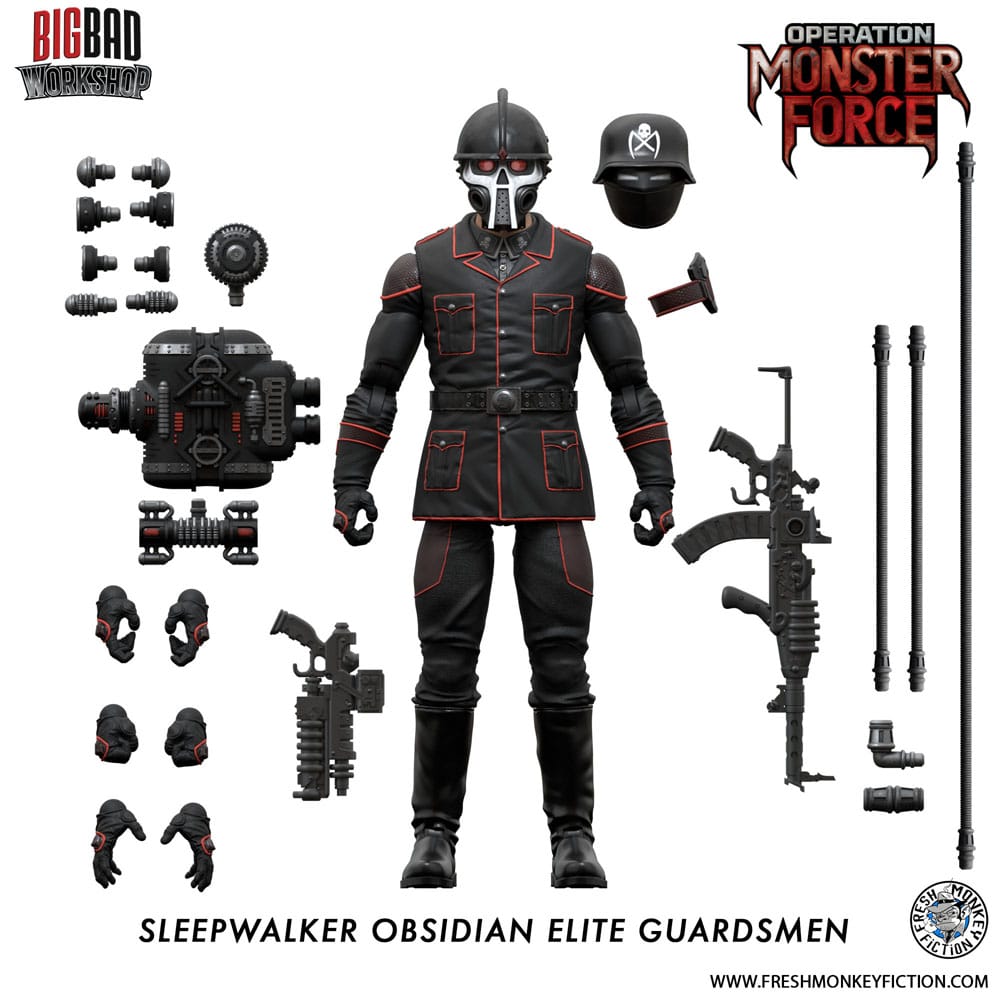 Operation: Monster Force Actionfigur 1/12 Sleepwalker Obsidian Elite Guardsmen 15 cm - Smalltinytoystore
