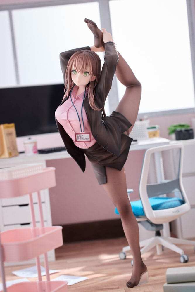 Original Character PVC Statue 1/6 OL-chan Who Doesn't Want to Go to Work Pink Ver. 26 cm - Smalltinytoystore