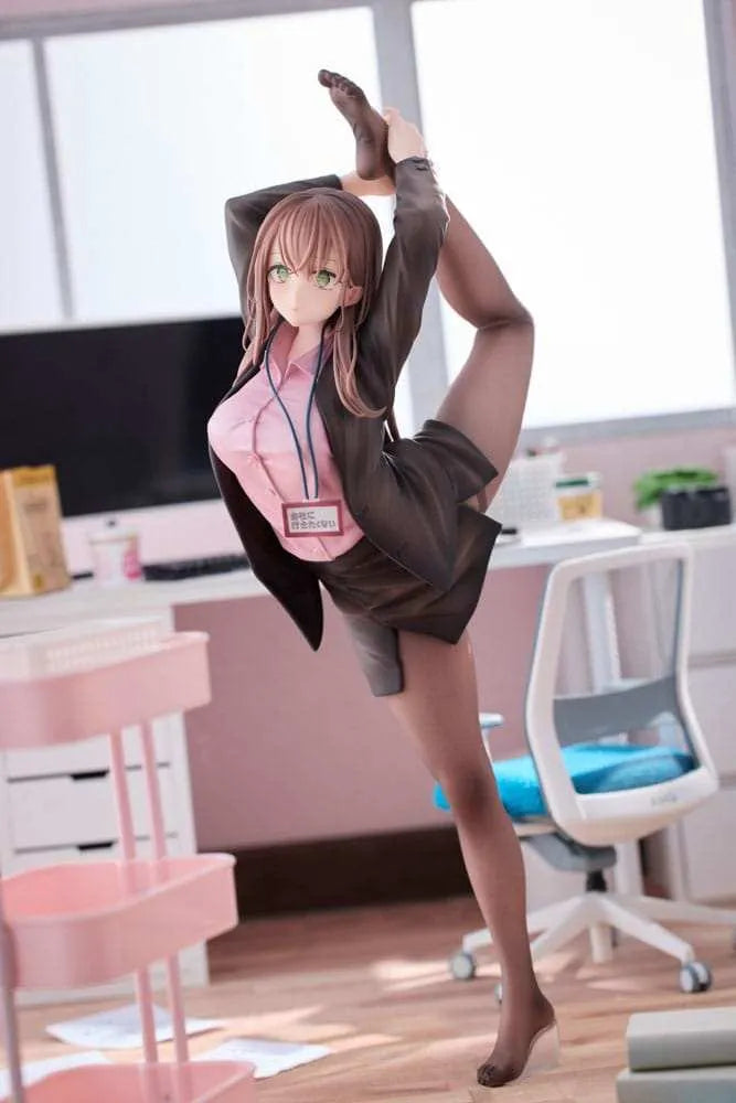 Original Character PVC Statue 1/6 OL-chan Who Doesn't Want to Go to Work Pink Ver. 26 cm - Smalltinytoystore