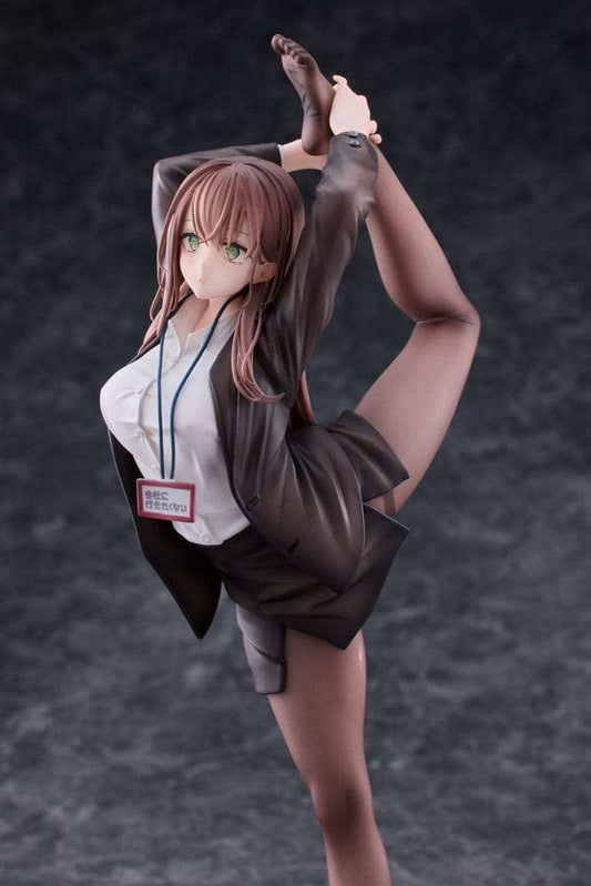 Original Character PVC Statue 1/6 OL-chan Who Doesn't Want to Go to Work White Ver. 26 cm - Smalltinytoystore