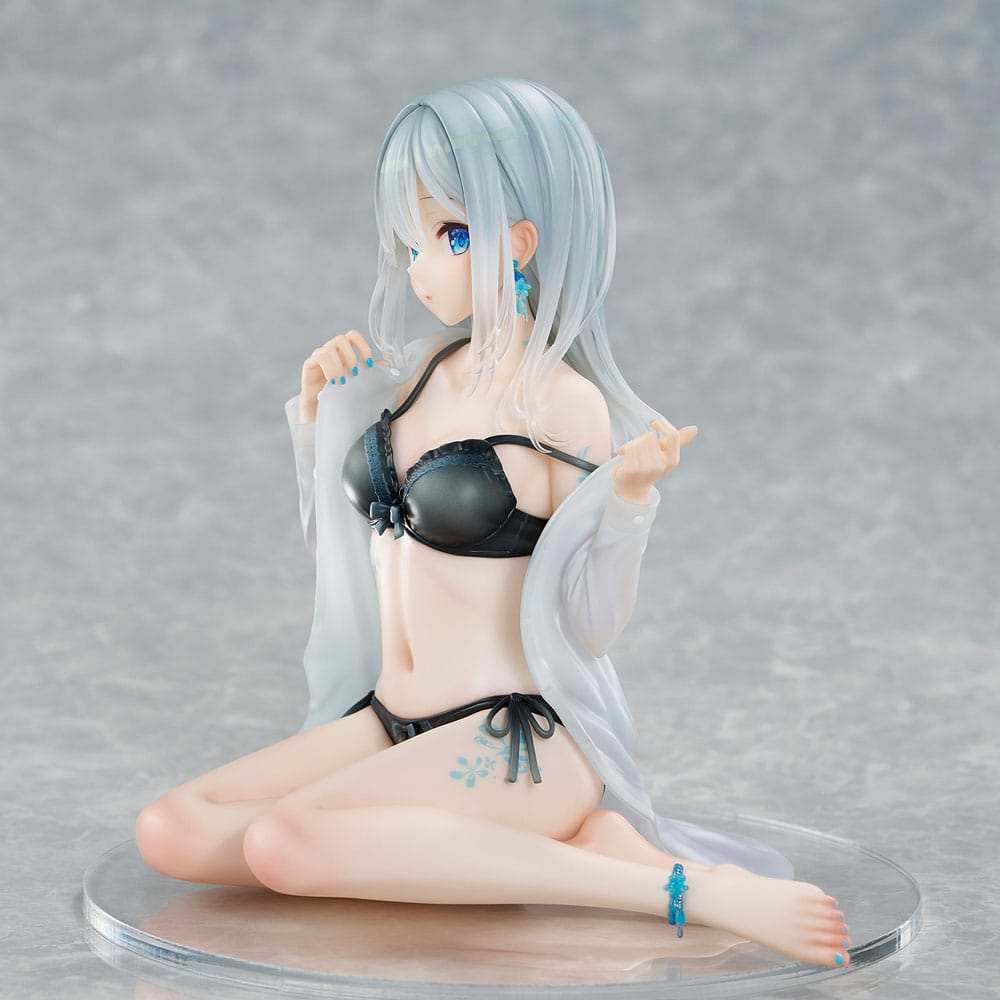 Original Character PVC Statue 1/7 Silver-Haired Girl Sky Blue Morning Special Outfit Ver. by Fuumi Illustration 16 cm - Smalltinytoystore