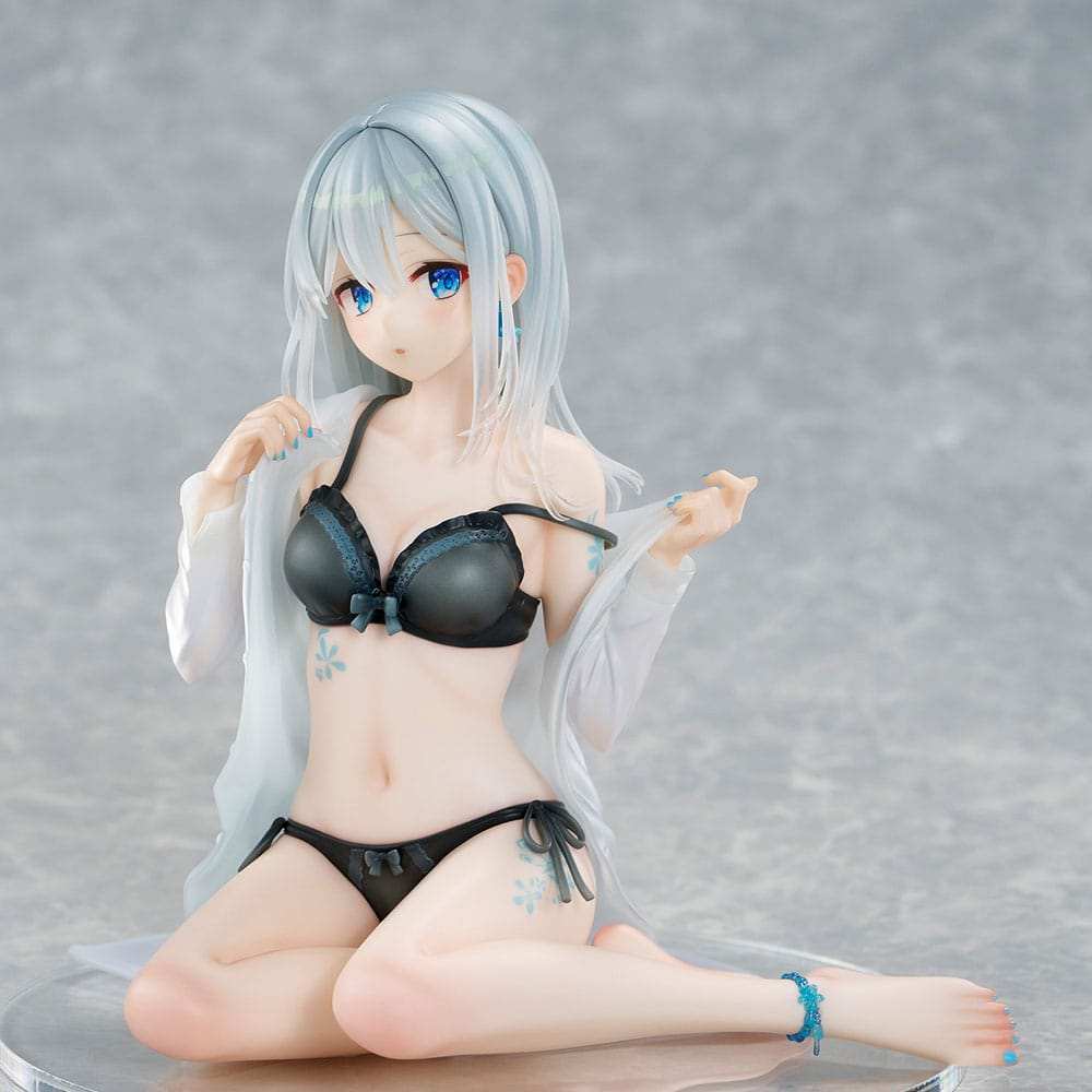Original Character PVC Statue 1/7 Silver-Haired Girl Sky Blue Morning Special Outfit Ver. by Fuumi Illustration 16 cm - Smalltinytoystore