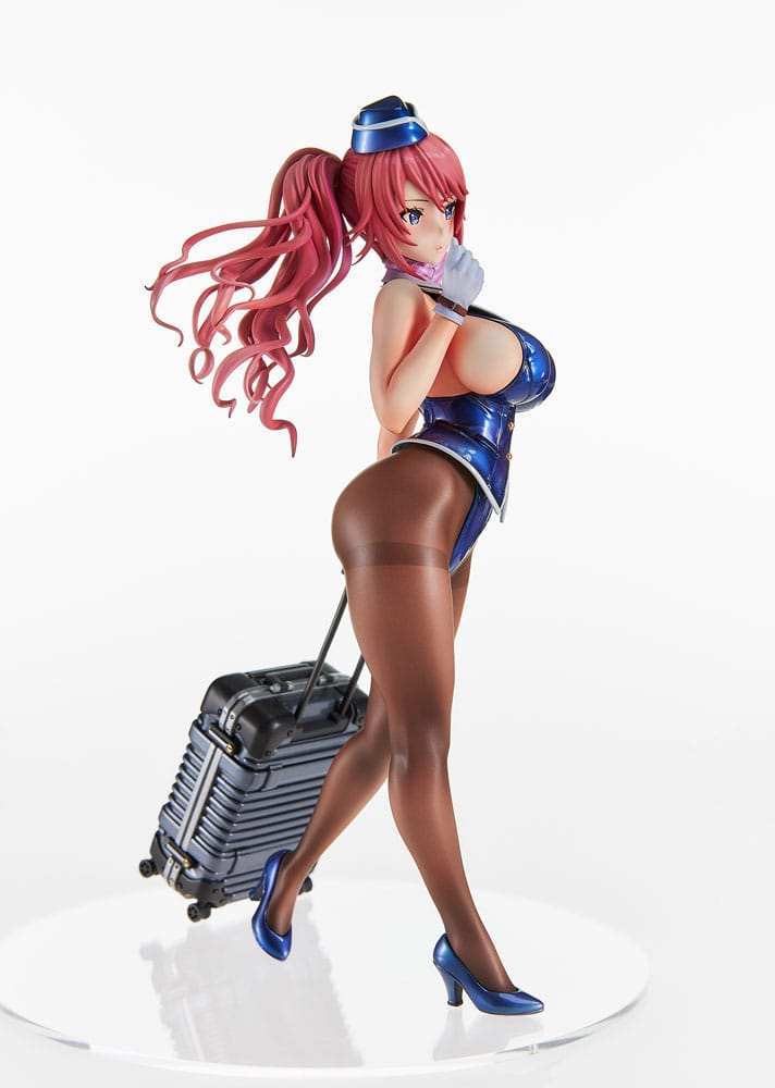 Original Character PVC Statue Tight na Oshigoto Work 3: Cabin Attendant Aya Saionji Antenna Shop Limited Edition 25 cm - Smalltinytoystore