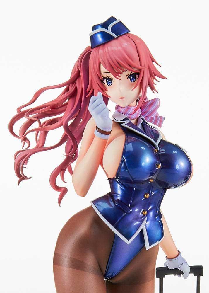 Original Character PVC Statue Tight na Oshigoto Work 3: Cabin Attendant Aya Saionji Antenna Shop Limited Edition 25 cm - Smalltinytoystore