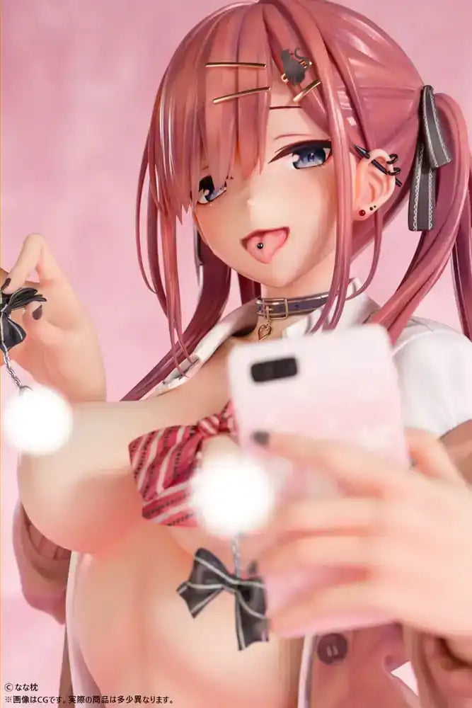 Original Character Statue 1/5 Red-Haired Gyaru-Chan Bare Face Ver. Illustration by Nanamakura 29 cm