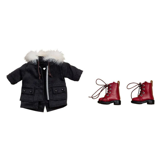 Original Character Zubehör-Set für Nendoroid Doll Actionfiguren Warm Clothing Set: Boots & Mod Coat (Black) - Smalltinytoystore
