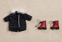 Original Character Zubehör-Set für Nendoroid Doll Actionfiguren Warm Clothing Set: Boots & Mod Coat (Black) - Smalltinytoystore