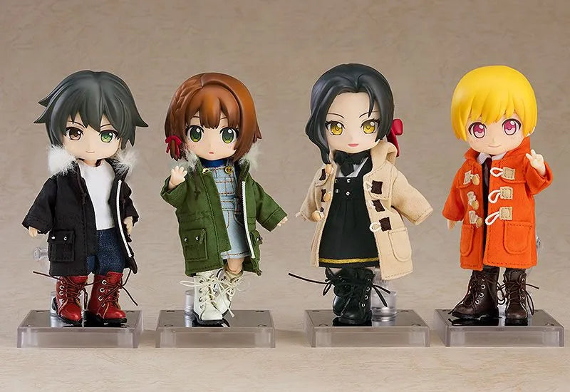 Original Character Zubehör-Set für Nendoroid Doll Actionfiguren Warm Clothing Set: Boots & Mod Coat (Black) - Smalltinytoystore