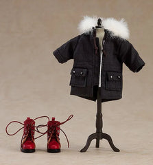Original Character Zubehör-Set für Nendoroid Doll Actionfiguren Warm Clothing Set: Boots & Mod Coat (Black) - Smalltinytoystore