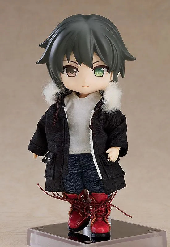 Original Character Zubehör-Set für Nendoroid Doll Actionfiguren Warm Clothing Set: Boots & Mod Coat (Black) - Smalltinytoystore