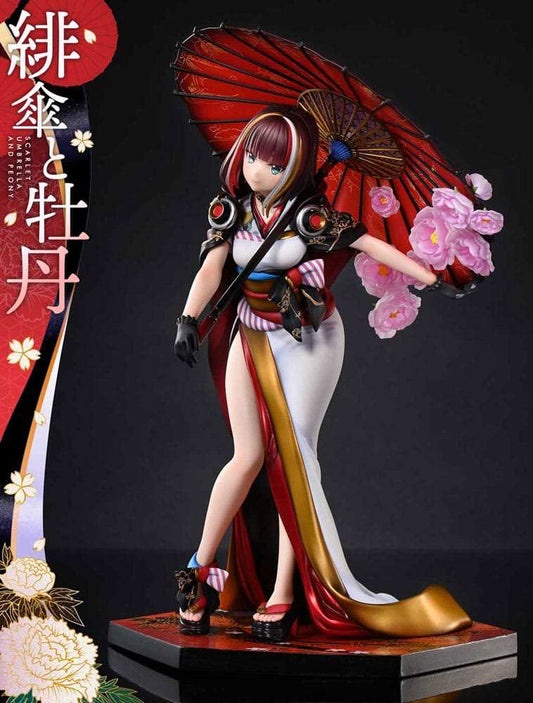 Original Illustration by Fuzichoco Prisma Wing PVC Statue 1/7 Scarlet Umbrella And Peony 28 cm - Smalltinytoystore