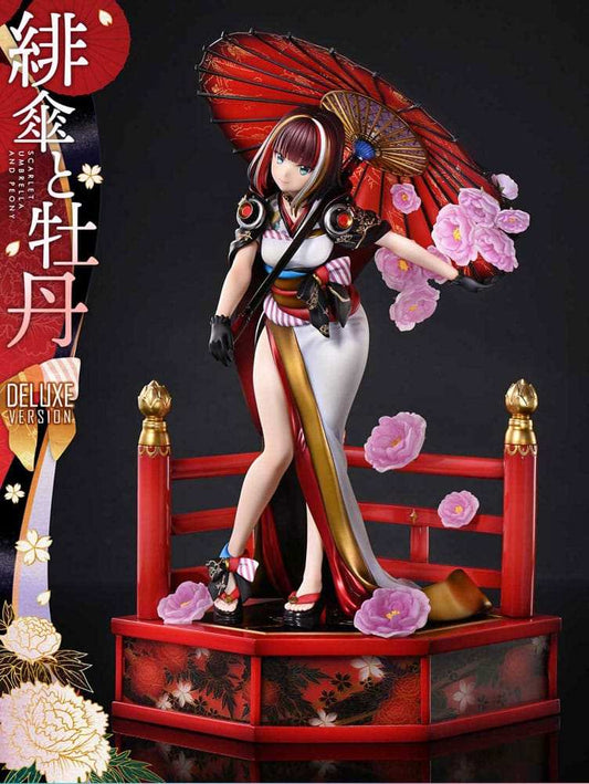 Original Illustration by Fuzichoco Prisma Wing PVC Statue 1/7 Scarlet Umbrella And Peony Deluxe Version 32 cm - Smalltinytoystore