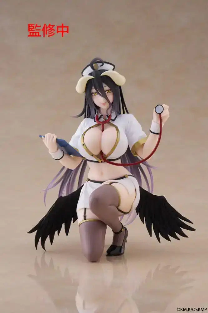 Overlord PVC Statue Desktop Cute Figure Albedo Nurse Ver. Renewal 13 cm
