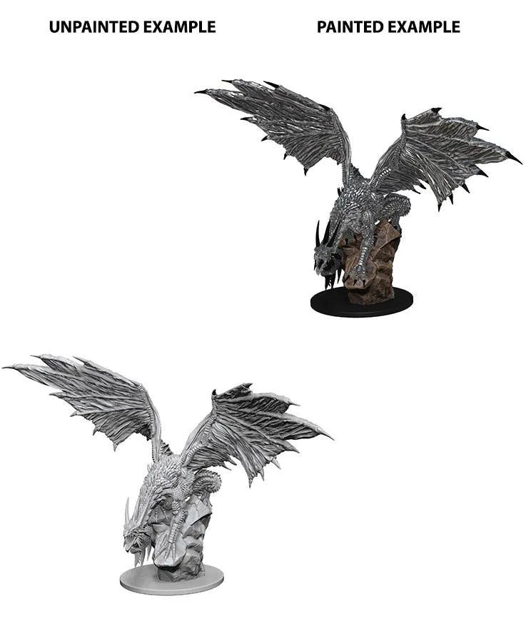Pathfinder Battles Deep Cuts Miniatur unbemalt Silver Dragon Umkarton (6) - Smalltinytoystore