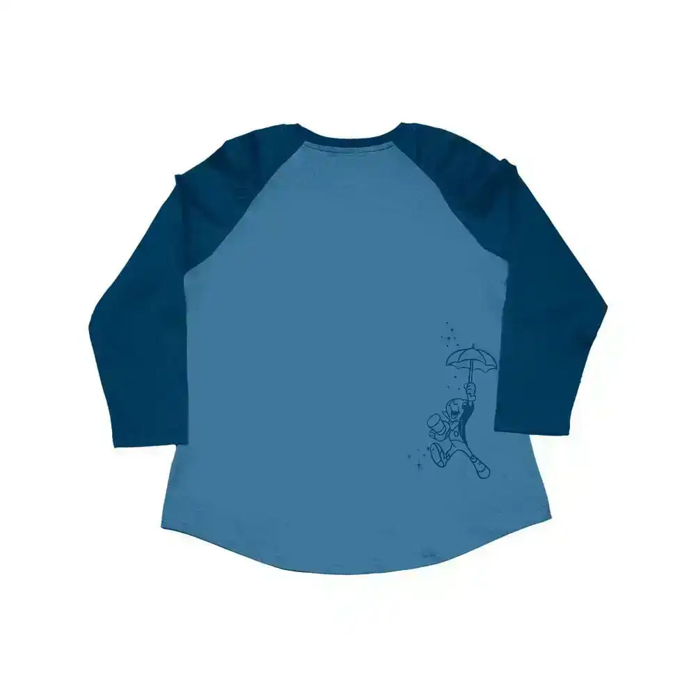 Pinocchio by Loungefly Tee T-Shirt Unisex Blue Fairy Shirred Raglan Größe S